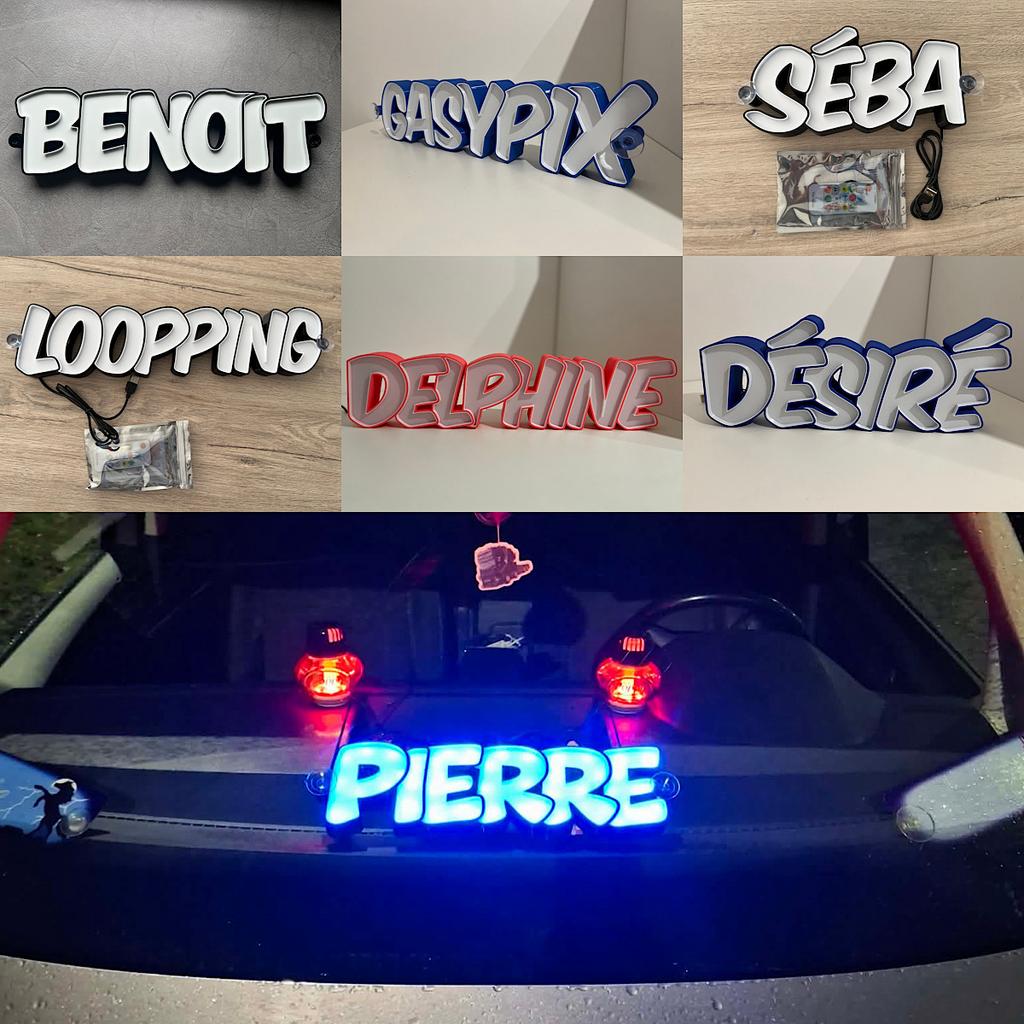 Prénom Led Lumineux camion, voiture …, Particulier