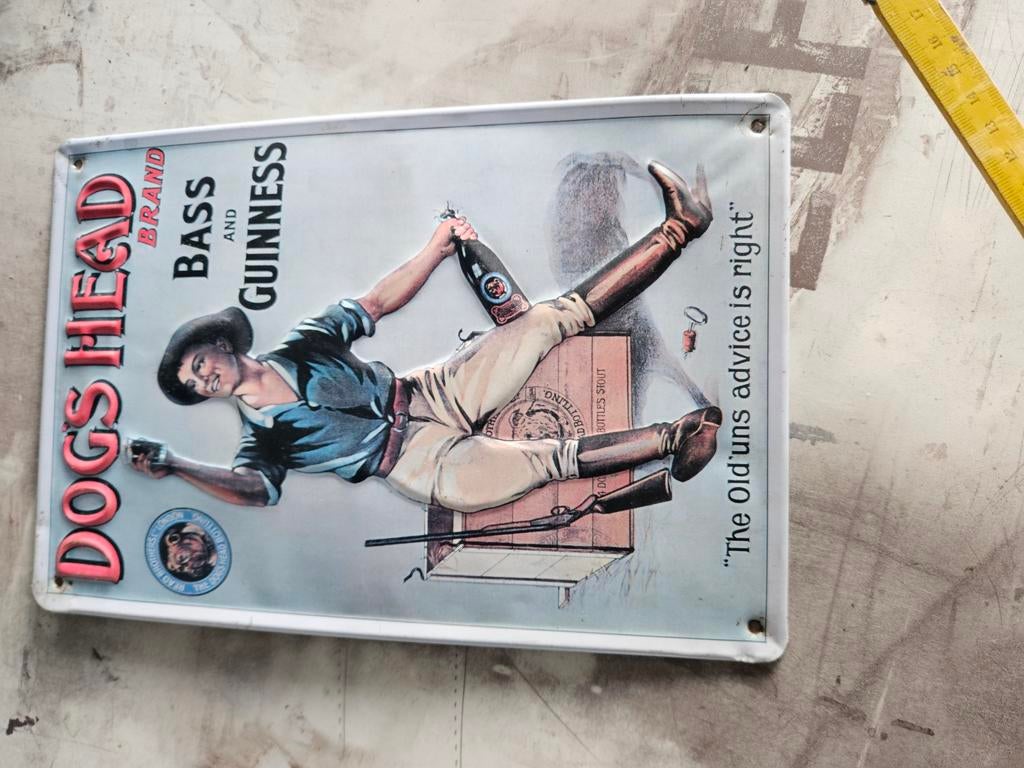 Plaque métallique dogs head, Collections, Marques & Objets publicitaires, Enlèvement