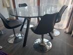 Table ronde et 4 chaises, Maison & Meubles, Enlèvement ou Envoi