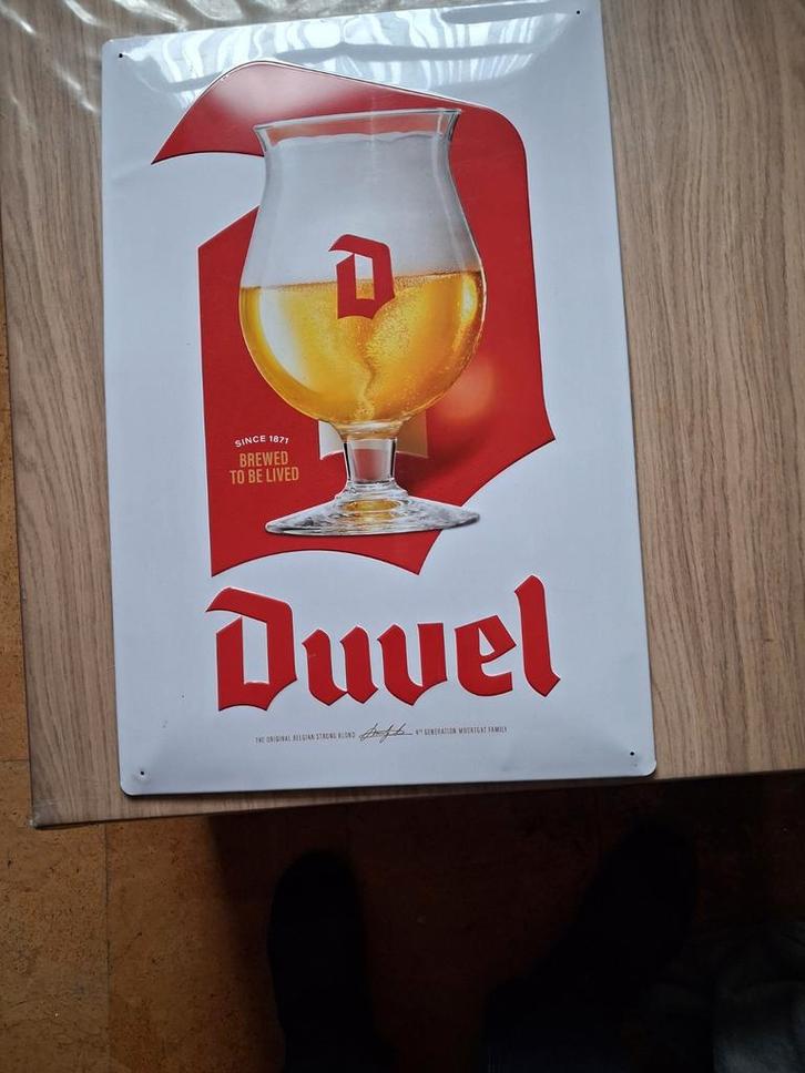 Duvel metalen bord, Verzamelen, Biermerken, Duvel, Ophalen of Verzenden