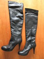 Lederen Overknee laarzen, Enlèvement ou Envoi, Comme neuf, Bottes hautes, Noir