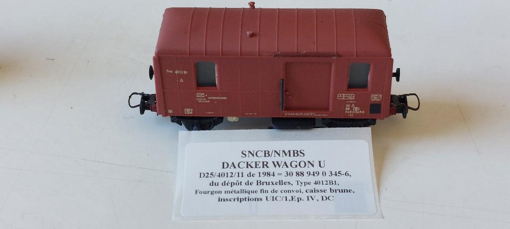 SNCB/NMBS DACKER WAGON U ANTWERPEN NOORDHO*DC D/25-4012/11, Hobby en Vrije tijd, Modeltreinen | H0, Gebruikt, Wagon, Gelijkstroom