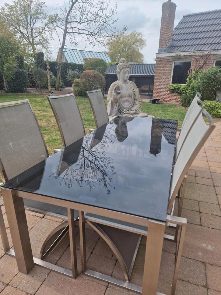 Set de jardin Macanto, Jardin & Terrasse, Ensembles de jardin, Salons de jardin, Aluminium, Enlèvement