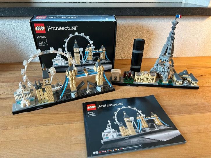 Lego Architecture 21034 + 21044 - London + Paris, Enfants & Bébés, Jouets | Duplo & Lego, Comme neuf, Lego, Ensemble complet, Enlèvement ou Envoi