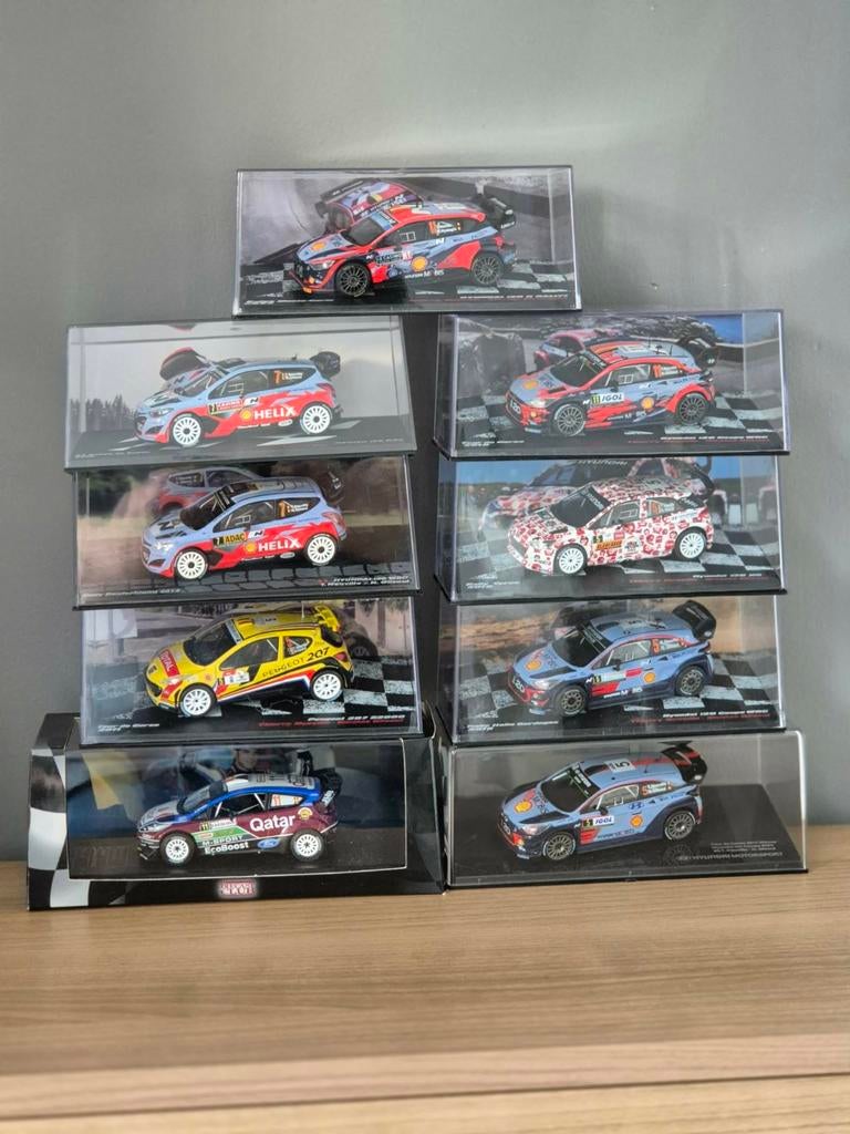 Lot 9 auto's wrc rally 1/43 T.Neuville-N.Gilsoul + M.Wyda, Hobby en Vrije tijd, Modelauto's | 1:43, Ophalen of Verzenden