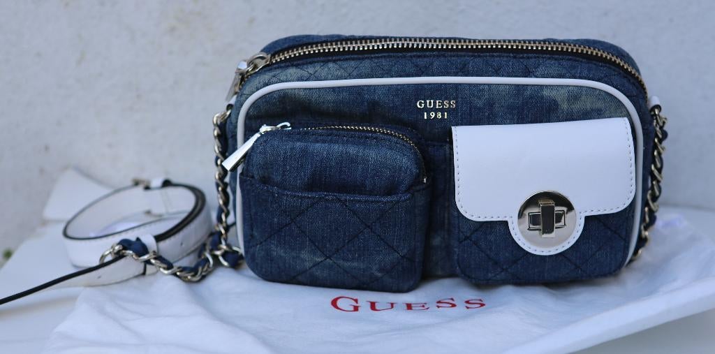 Leuke jeanstas van Guess - nieuw!, Handtassen en Accessoires, Tassen | Damestassen, Nieuw, Blauw, Ophalen of Verzenden