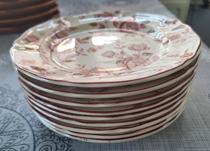 9 assiettes dessert - table mates - rose garden, Maison & Meubles, Cuisine | Vaisselle, Comme neuf, Assiettes(s), Autres styles