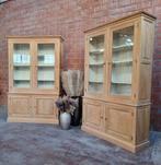 2x eiken buffetkast/vitrinekast art:94/26.1, Huis en Inrichting, Ophalen, Met deur(en), 200 cm of meer, 150 tot 200 cm