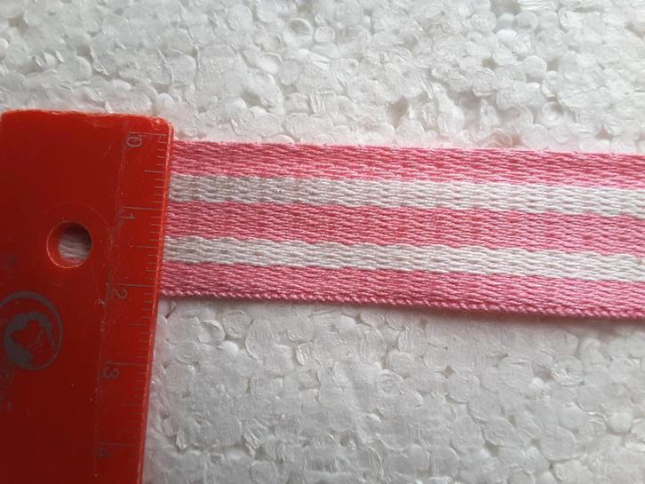 galon épais 21 mm rose vif et blanc coton G2125R, Hobby & Loisirs créatifs, Couture & Fournitures, Neuf, Enlèvement ou Envoi