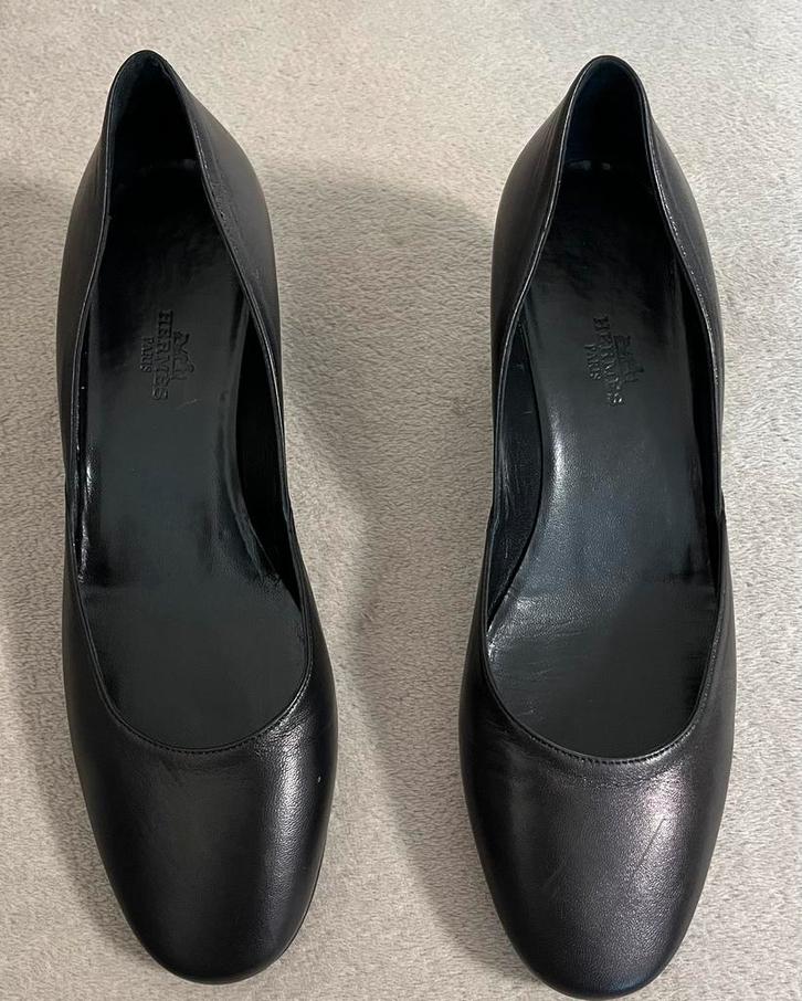 Hermès HONORE 45 ballerina's met sleehak - zwart geitenleer, Kleding | Dames, Schoenen, Zo goed als nieuw, Ballerina's, Zwart