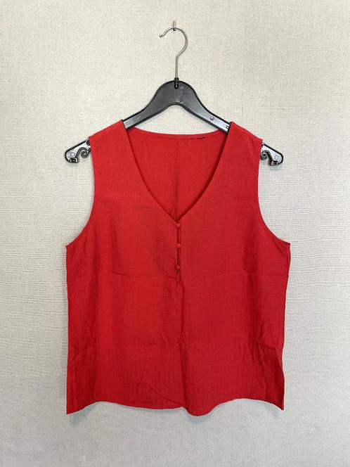 Donkerrood topje met lijntjesmotief (M), Vêtements | Femmes, Tops, Comme neuf, Taille 38/40 (M), Rouge, Sans manches, Enlèvement ou Envoi