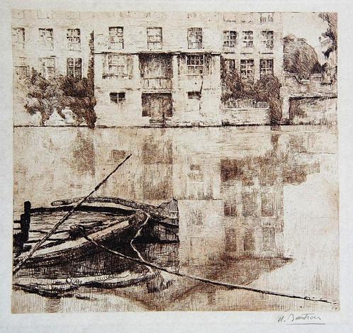 1910 - Albert BAERTSOEN - Reflets (II)[De Lindenlei], Antiek en Kunst, Kunst | Etsen en Gravures, Ophalen