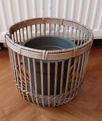 Pot + Cache pot en rotin, Enlèvement ou Envoi, 25 à 40 cm, Utilisé, Intérieur