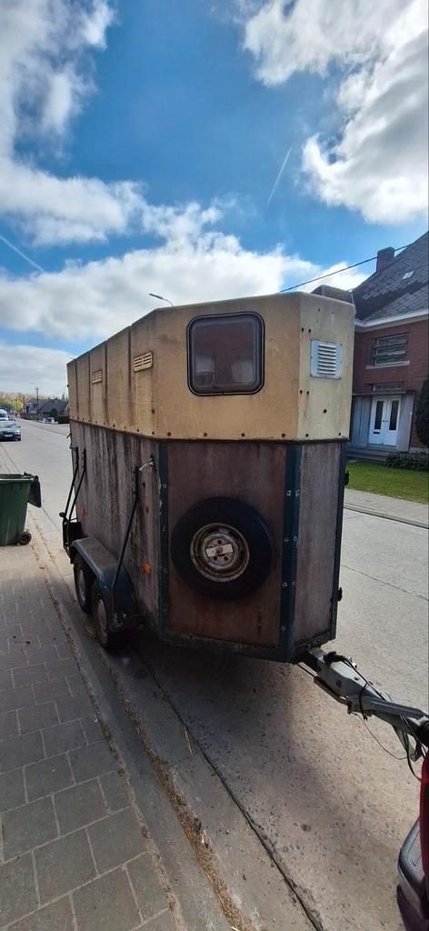 2-paardstrailer, Dieren en Toebehoren, Paarden en Pony's | Trailers en Aanhangwagens, Gebruikt, 2-paards trailer, Hout, Ophalen