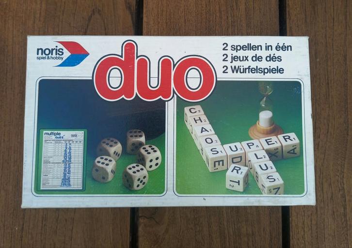 Duo 2 spellen in één, Hobby en Vrije tijd, Gezelschapsspellen | Overige, Gebruikt, Ophalen of Verzenden