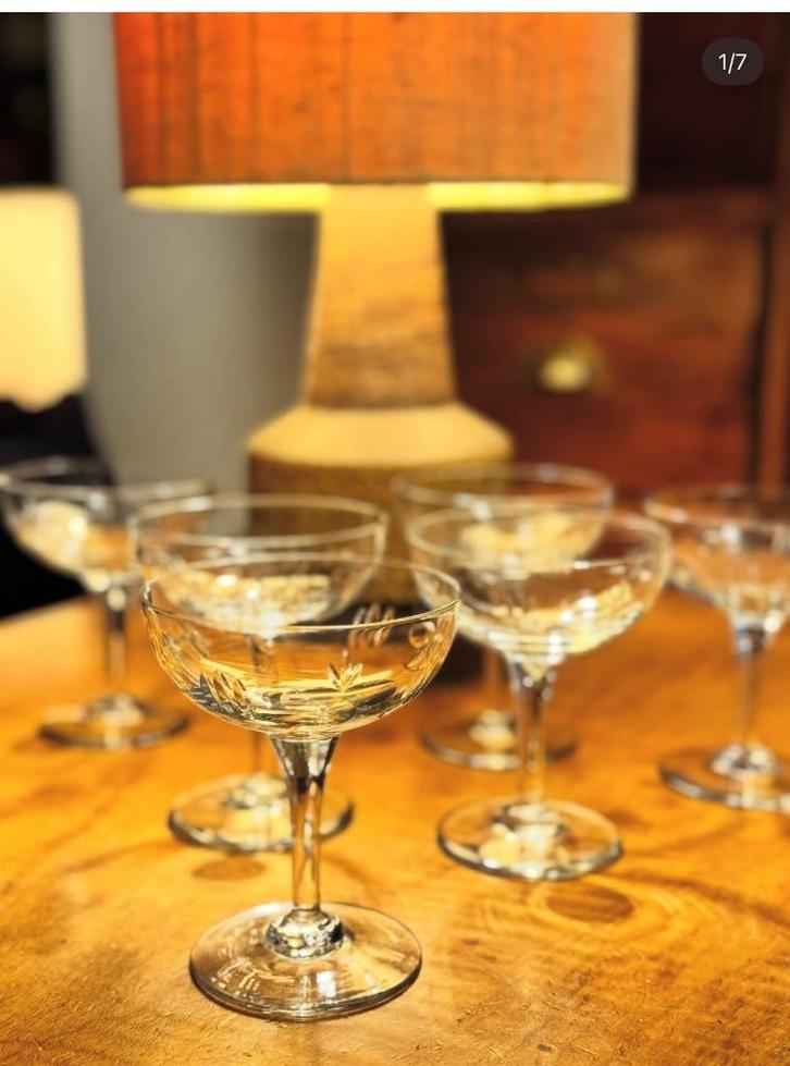 Champagneglazen champagnecoupes, 10 stuks, Antiek en Kunst, Antiek | Glaswerk en Kristal, Ophalen of Verzenden