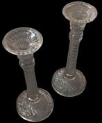 2 persglazen kandelaars., Ophalen of Verzenden, Glas