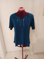 T-shirt van jersey en pailletten, katoenmix, maat 42., Blauw, Maat 42/44 (L), Ophalen of Verzenden, Zo goed als nieuw