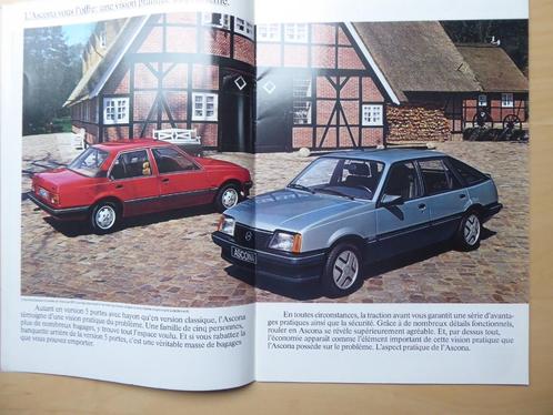 Brochure OPEL Ascona, Frans, 1983, Livres, Autos | Brochures & Magazines, Opel, Envoi
