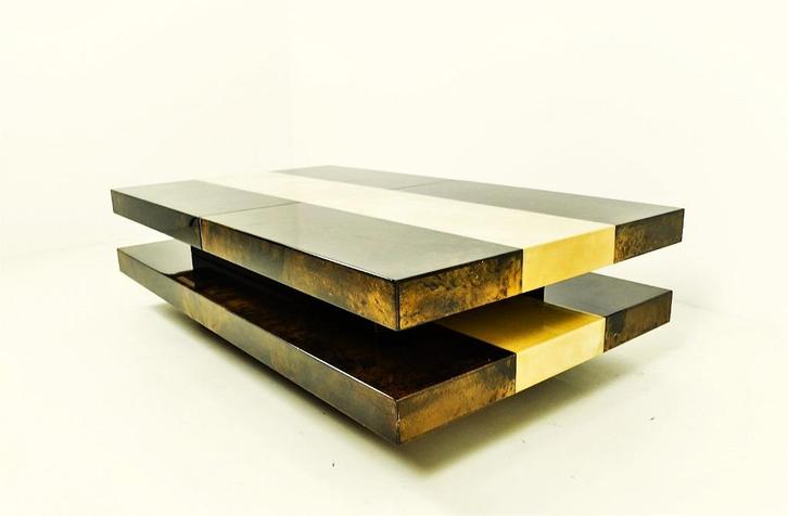 Aldo Tura salontafel met bar, jaren 70, Huis en Inrichting, Tafels | Salontafels, Ophalen of Verzenden