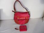 Lederen handtas+Portemonee, Ophalen of Verzenden, Zo goed als nieuw, Rood, Handtas