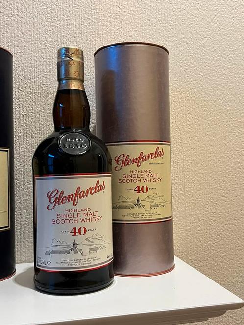 Glenfarclas 40 years, oude botteling met paarse tube 46%, Collections, Vins, Neuf, Enlèvement ou Envoi