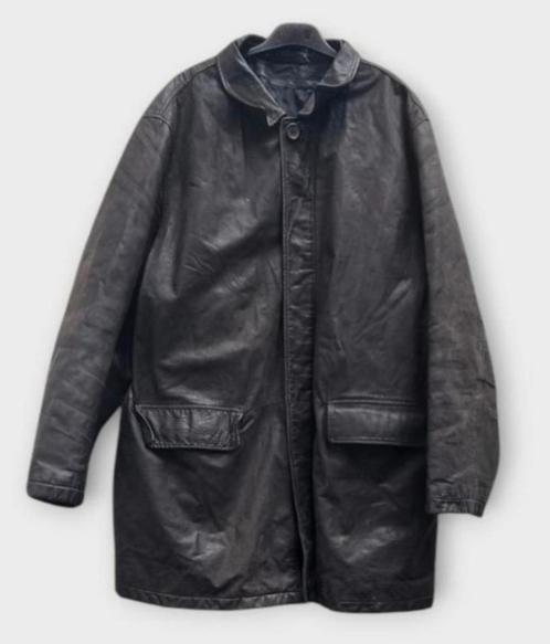 ✨️HUGO BOSS Zwarte LEREN Halflange Jas - Maat L/XL✨️✨️, Kleding | Heren, Jassen | Winter, Gedragen, Maat 52/54 (L), Zwart, Ophalen of Verzenden