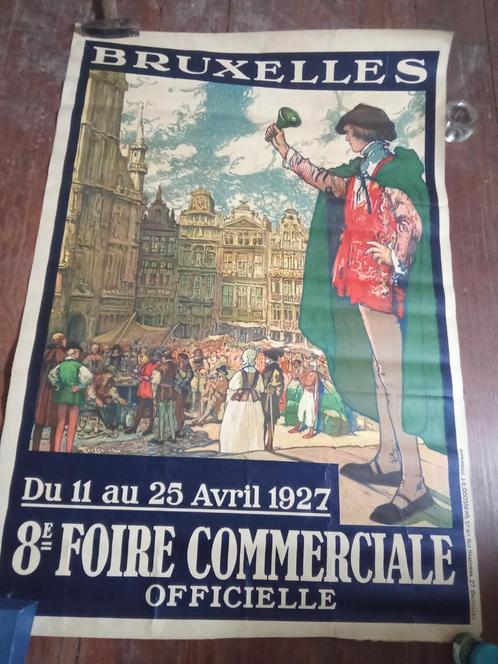 Vintage poster Brussel, Verzamelen, Posters, Zo goed als nieuw, Overige onderwerpen, Rechthoekig Staand, Ophalen