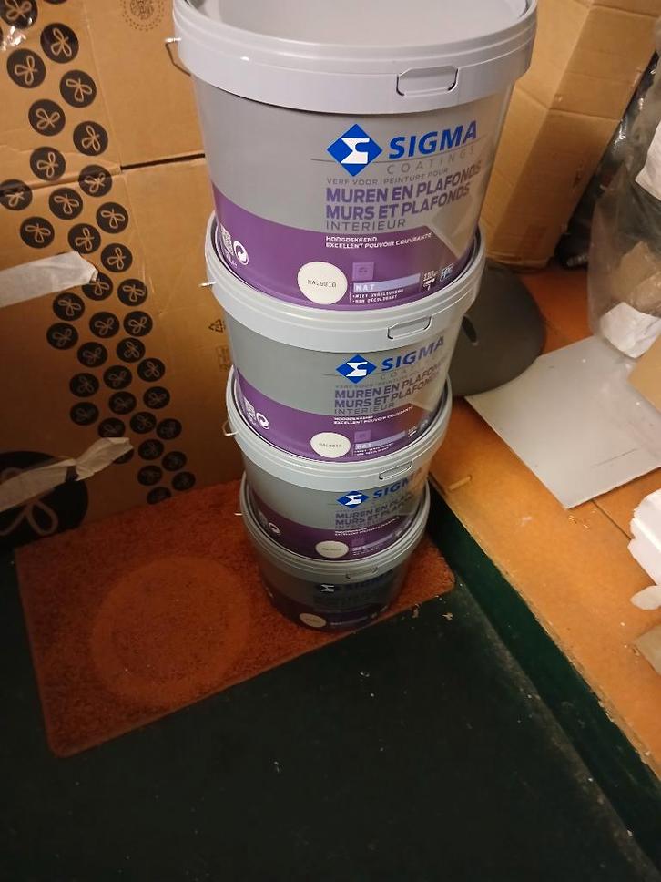 Sigma verf  ral 9010, Doe-het-zelf en Bouw, Verf, Beits en Lak, Nieuw, Verf, 10 tot 15 liter, Wit, Ophalen