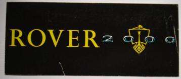 Rover 2000 P6 1964 Brochure Catalogue Prospekt (1B) beschikbaar voor biedingen