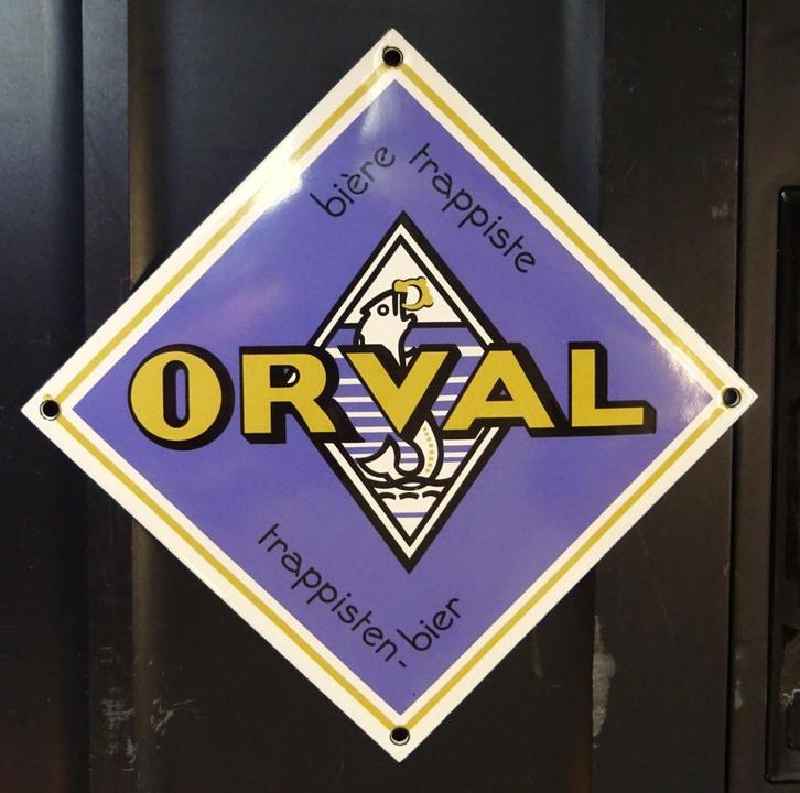 GEËMAILLEERD BORD TRAPPISTENBIER ORVAL IDEAL DECO, Verzamelen, Biermerken, Nieuw, Reclamebord, Plaat of Schild, Overige merken