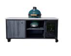 Buitenkeuken Staal - Eikenhout- Wijnkoeler - 202cm, Houtskool, Verzenden, Nieuw, Heavenly Garden