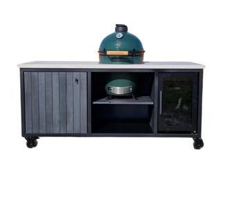 Buitenkeuken Staal - Eikenhout- Wijnkoeler - 202cm beschikbaar voor biedingen