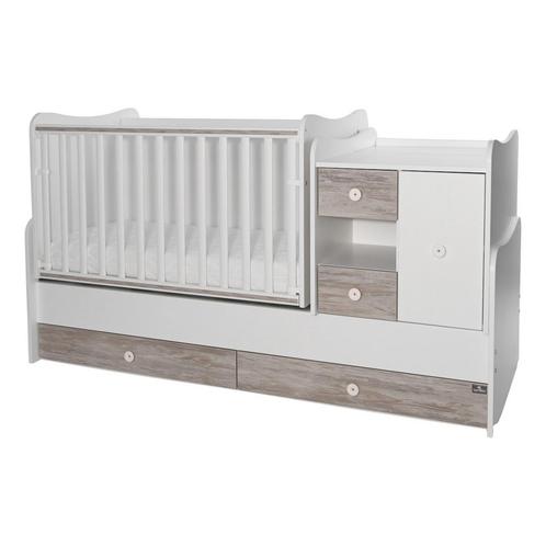 Lorelli Bed en commode 2en1 wit & grijs, Kinderen en Baby's, Kinderkamer | Commodes en Kasten, Zo goed als nieuw, Commode, Ophalen