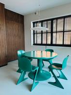 Dining vintage set eettafel met 4 stoelen van Ernst Moeckl, Huis en Inrichting, Ophalen, Kunststof, Gebruikt, Overige kleuren