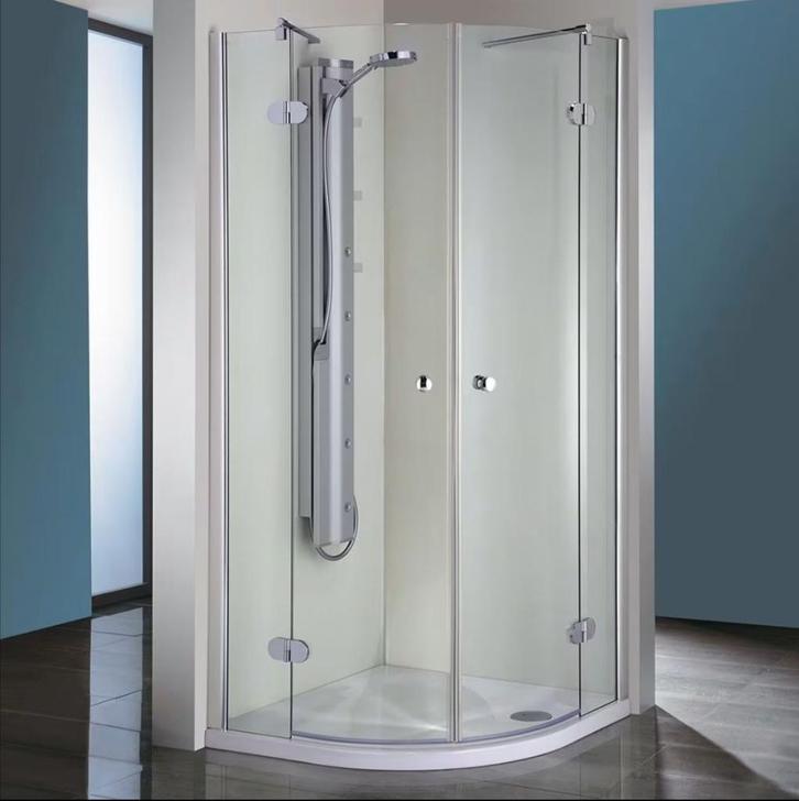 Douchewand 100x100 kwartrond - NIEUW IN VERPAKKING, Doe-het-zelf en Bouw, Sanitair, Nieuw, Douche, Chroom, Ophalen