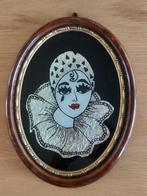 Ovale kader met clown pierrot, Ophalen of Verzenden