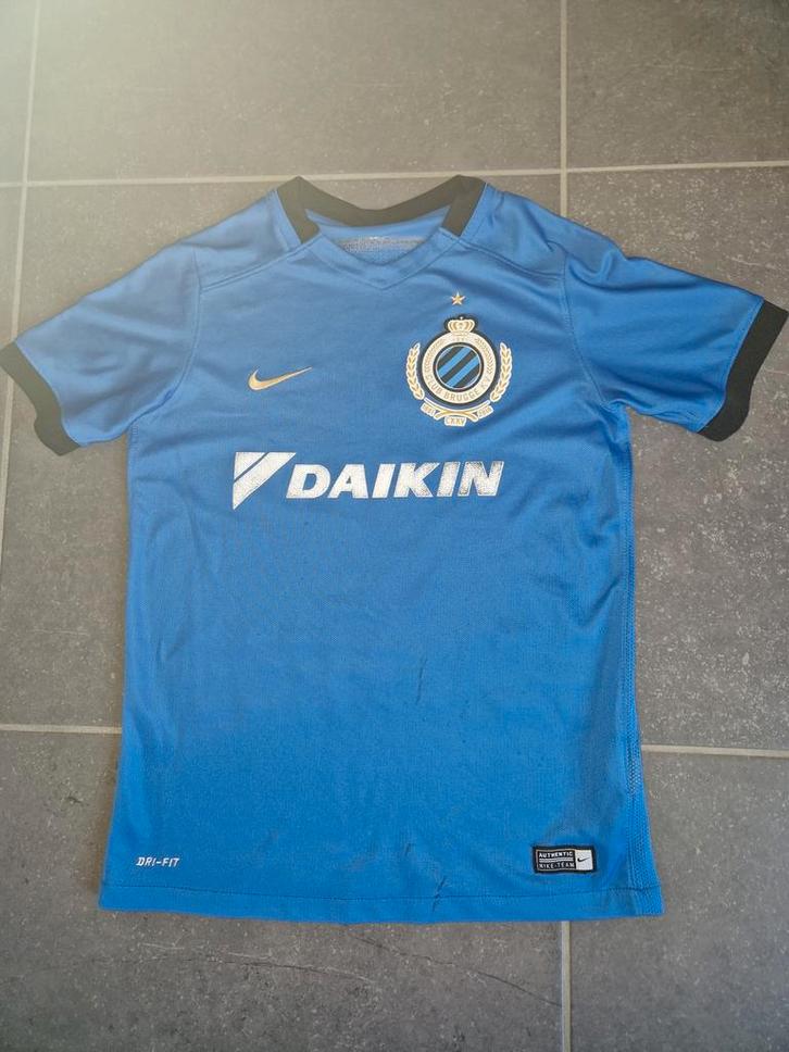 blauwe drifit t-shirt - Club Brugge - maat 137-147, Kinderen en Baby's, Kinderkleding | Maat 140, Gebruikt, Jongen of Meisje, Shirt of Longsleeve