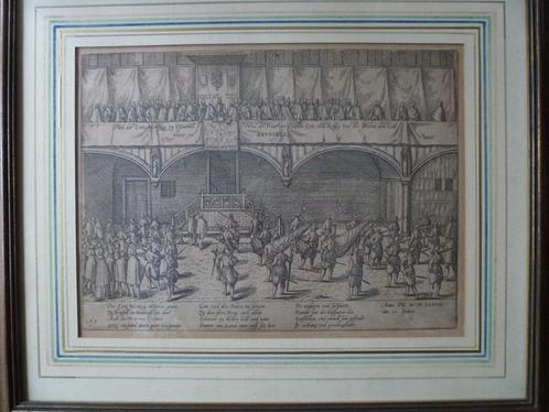 4 gravures de Frans Hogenberg 1535-1590, Antiek en Kunst, Kunst | Etsen en Gravures, Ophalen