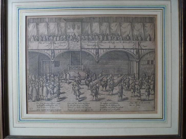 4 gravures de Frans Hogenberg 1535-1590, Antiek en Kunst, Kunst | Etsen en Gravures, Ophalen