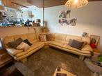 Hoekzetel beige, Huis en Inrichting, Zetels | Zetels, Ophalen, Gebruikt, Hoekbank, Leer