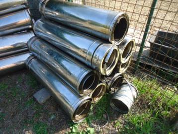 dubbelwandige afvoerbuis inox ,gebruikt beschikbaar voor biedingen