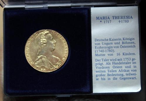1780 Maria Theresia 1 thaler  goud verguld, Postzegels en Munten, Munten | Europa | Niet-Euromunten, Losse munt, Goud, Zilver