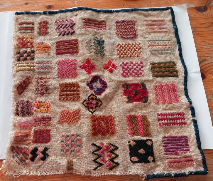 1925, schoolhandwerk, Antiek en Kunst, Antiek | Tapijten, Tafelkleden en Textiel, Ophalen of Verzenden