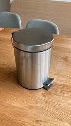 Inox prullenbakje, Ophalen, Zo goed als nieuw, Inox
