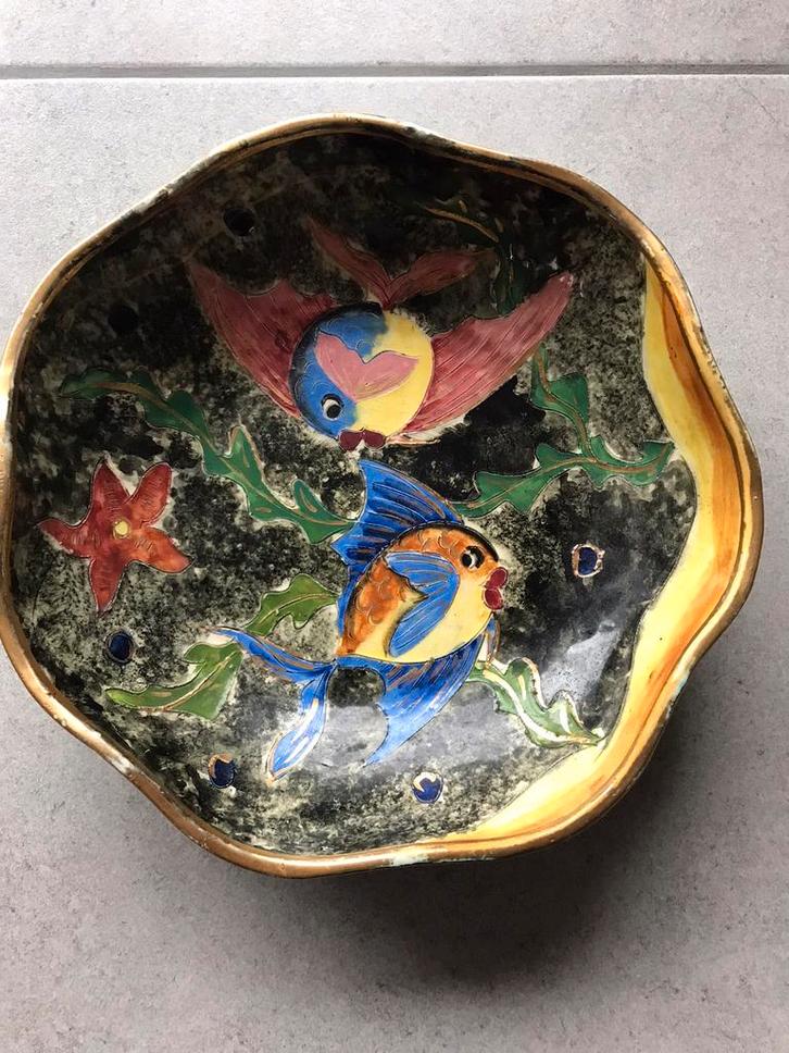 Vallauris keramiek schaal met vissen, Antiek en Kunst, Antiek | Schalen, Ophalen of Verzenden
