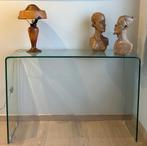 Designconsoletafel „BOBBY CONSOLE” in transparant glas, Ophalen, 100 tot 150 cm, Minder dan 100 cm, 25 tot 50 cm