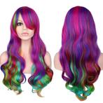 Carnaval pruik lang haar met krullen multi-color regenboog, Handtassen en Accessoires, Uiterlijk | Haarverzorging, Nieuw, Pruik of Haarverlenging