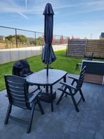 6 Hartman Florion Verstelbare Tuinstoelen en tafel (set), Tuin en Terras, Ophalen, Kunststof, 6 zitplaatsen, Zo goed als nieuw