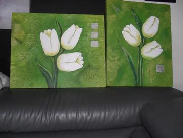  2 peintures sur toile beschikbaar voor biedingen